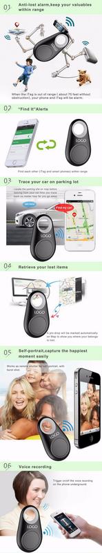 Product Introduction of Mini Anti Lost Alarm Wallet Smart Tag Bluetooth Tracker GPS Locator Keychain Pet Dog Child  Tracker Key Finder 2