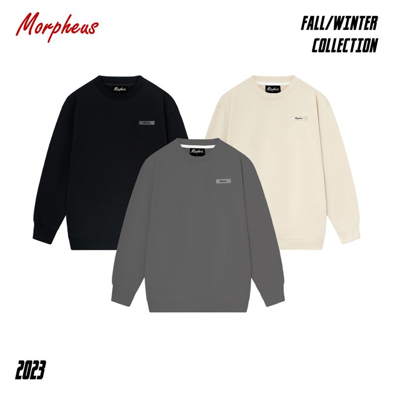 Áo Sweater Morpheus Basic Màu Kem, Màu Đen, Màu Xám Menswear Nam Dài Tay Tay Dài Hoodie
