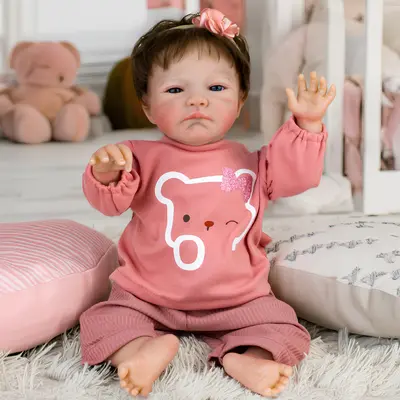 Newborn Baby Brown Hair Blue Eye Baby Doll Get My Toddler Reborn
