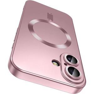 Luxury Metallic Paint Soft Silicone Case For iPhone 16 15 14 13 12 11 Pro Max Plus Cover Magnetic For Magsafe Shockproof Cover