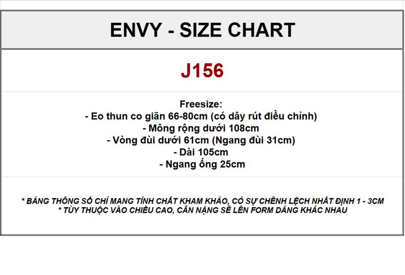 Product Introduction of Quần Jean Lưng Thun Nữ Dáng Dài Ống Rộng (trên 100cm) ENVY J156 0