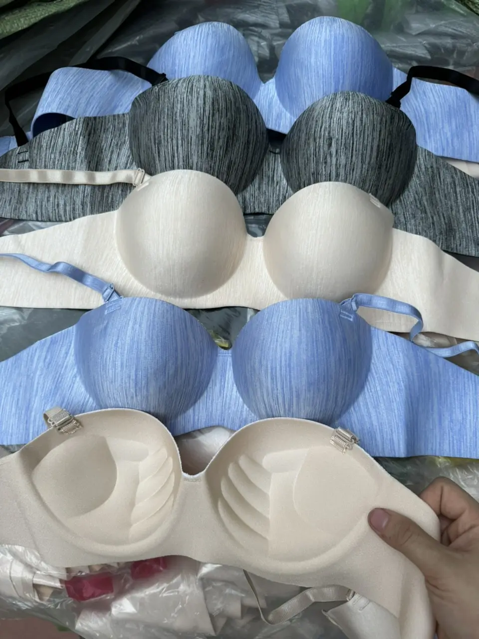 (From nhỏ tăng size) Sét 3 Áo lót cúp ngang không gọng đệm bàn tay 2.5cm dành cho V1 nhỏ lép Women Nữ