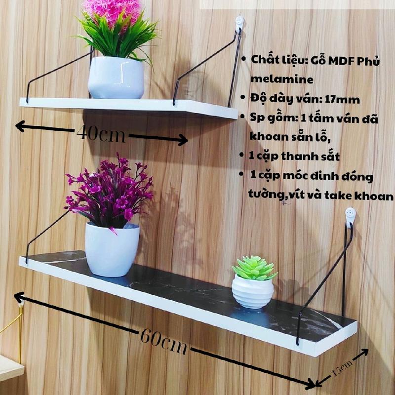 Kệ Treo Tường Gỗ MDF Phủ Melamine 2 Mặt - Trang Trí Decor Phòng, Đựng Sách, Kệ Gia Vị Bếp Trưng Bày để rak buku