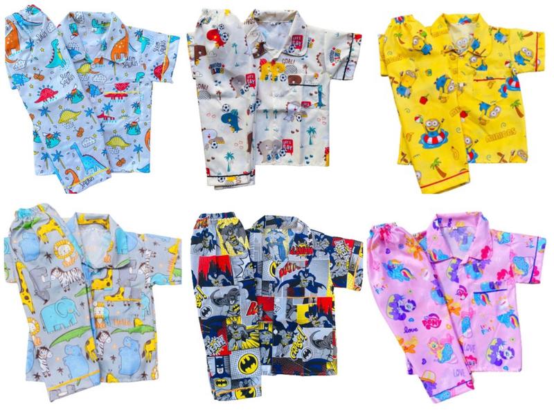 PROMO PIYAMA ANAK JUNIOR USIA 6-12 TAHUN 100 RIBU DAPAT 5 SETELAN MOTIF COWO 6
