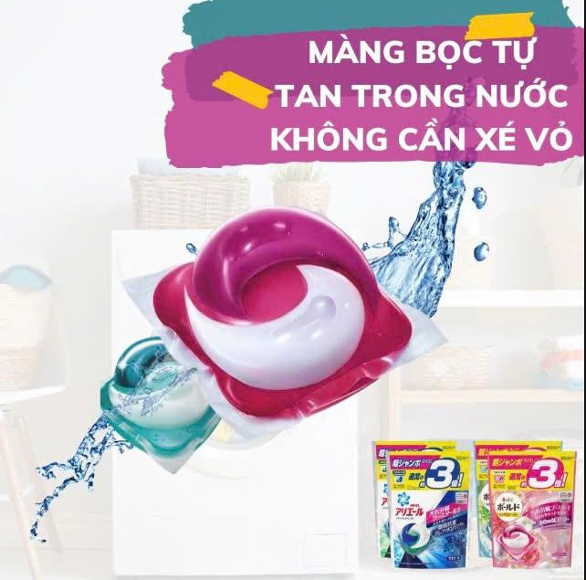 Viên giặt túi 3D Gelball Nhật bản 3 màu Làm Sạch 6