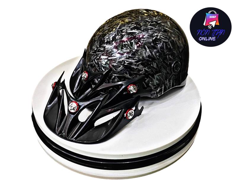 TẶNG TEM BIKER Nón Bảo Hiểm Sơn Givi - Nhúng CarBon Đen Xước Phủ Nano Bóng - Gắn 3 Ốc Salaya & Titan Gr5 Siêu Đẹp