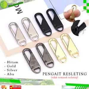 Pengait Retsleting Penarik Sleting Cantolan Cantelan Sleting Kait Zipper Gantungan Universal 1 Buah Ritsleting Logam