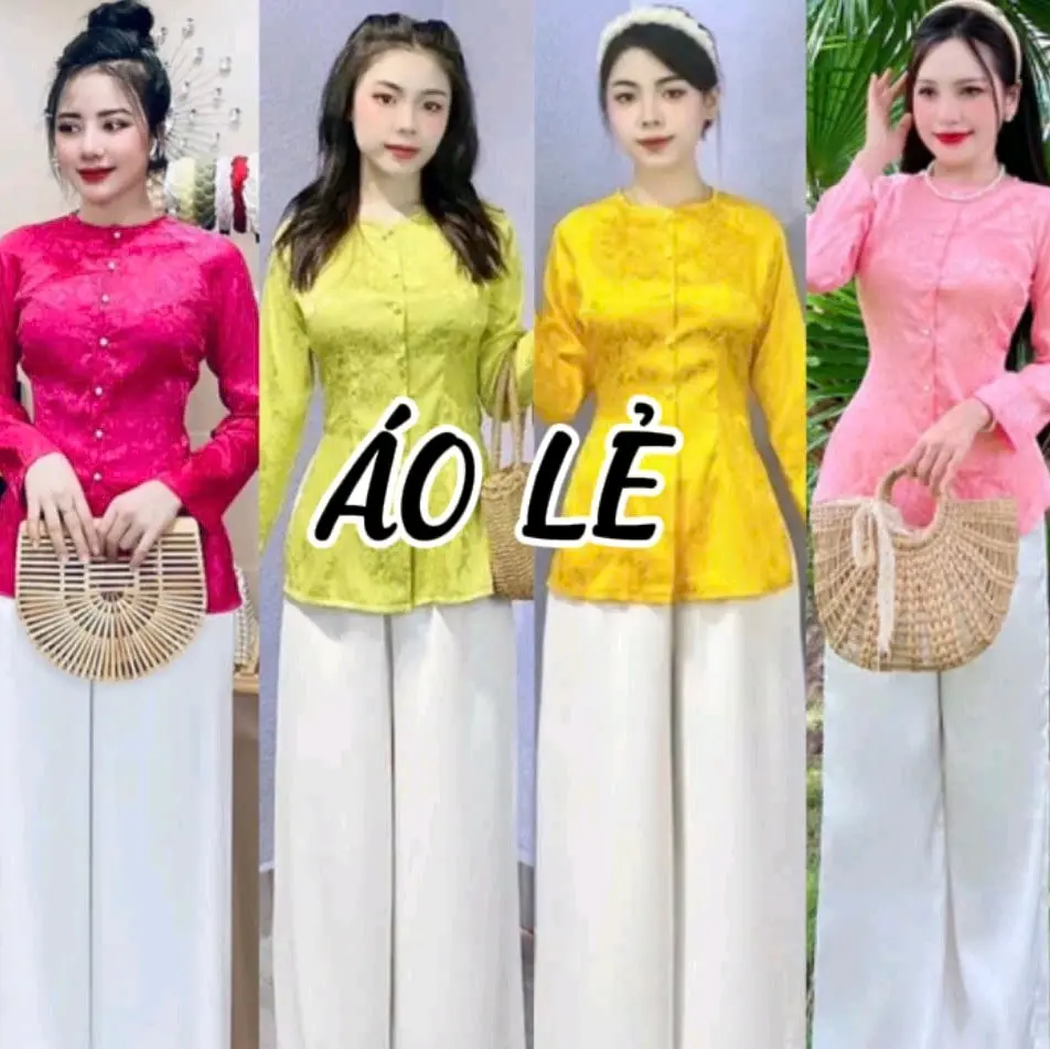 ÁO LẺ[ KHÔNG QUẦN]-Áo lẻ bà ba cổ tròn, tay dài, cài nút ngọc, chất lụa gấm sang trọng, mềm mát đủ size 40-65kg- ĐỒ LAM KAMI. Women Top Nữ