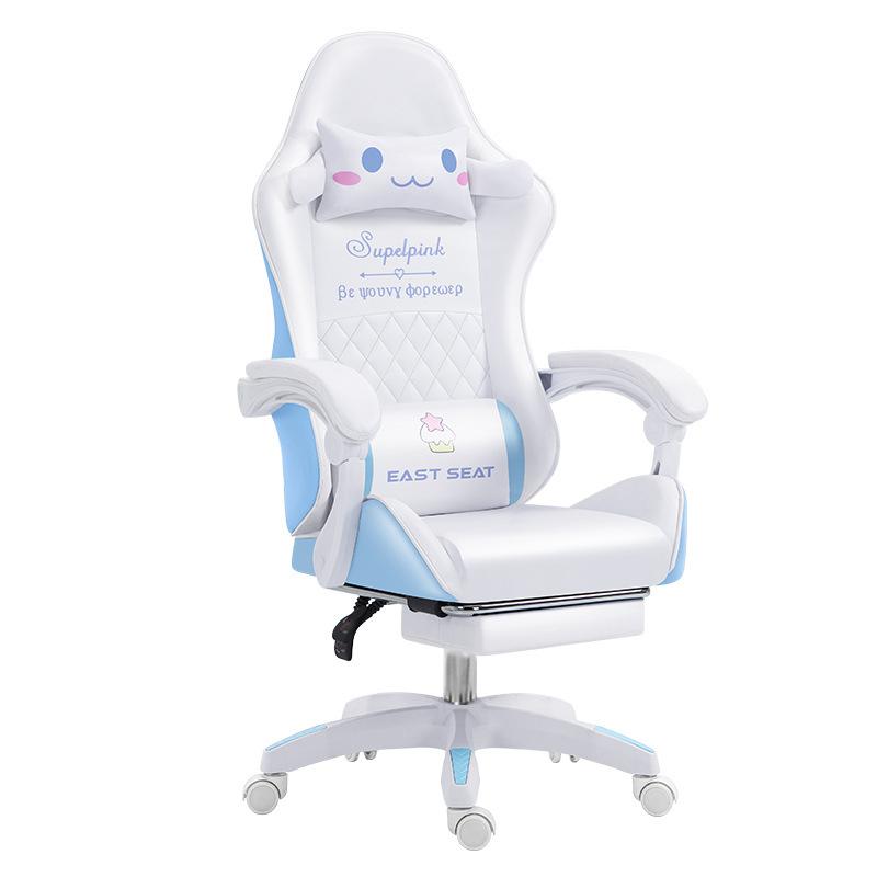 Ghế GameMẫu Mới Nhất, Ghế Livestream Chân Xoay 5 Cánh siêu dễ dàng để lắp ráp.Chân ghế nylon nhẵn phẳng.Thiết kế công thái học,Gối tựa lưng, tựa cổ đầy đủ. 9