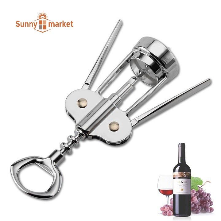 Dụng cụ mở khui nắp chai rượu vang inox cao cấp siêu bền, đồ khui rượu vang khui bia đa năng