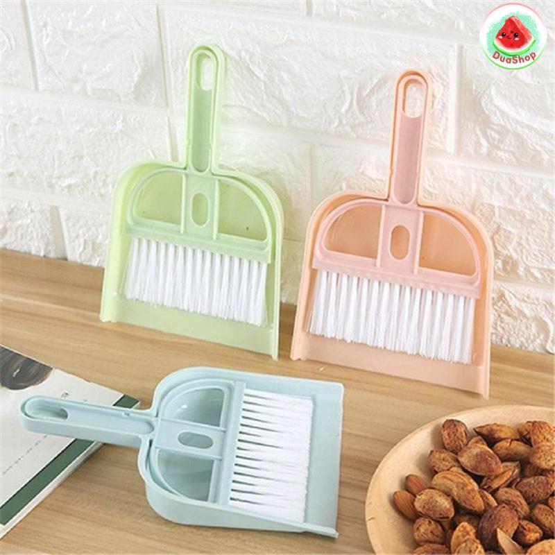 Chổi quét ban, chổi quét mini - Chổi Quét Bàn Thờ Mini, nhựa PP, 18*11 cm, 200g, 1 xẻng hót, 18*13 cm Đồng