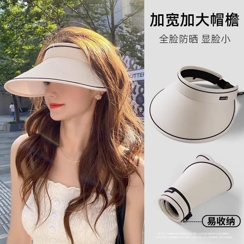 Open Top Sun Hat,Women'S Sun Hat,Summer Foldable,UV-Resistant Sun Hat,Wide Brim Cycling Hat