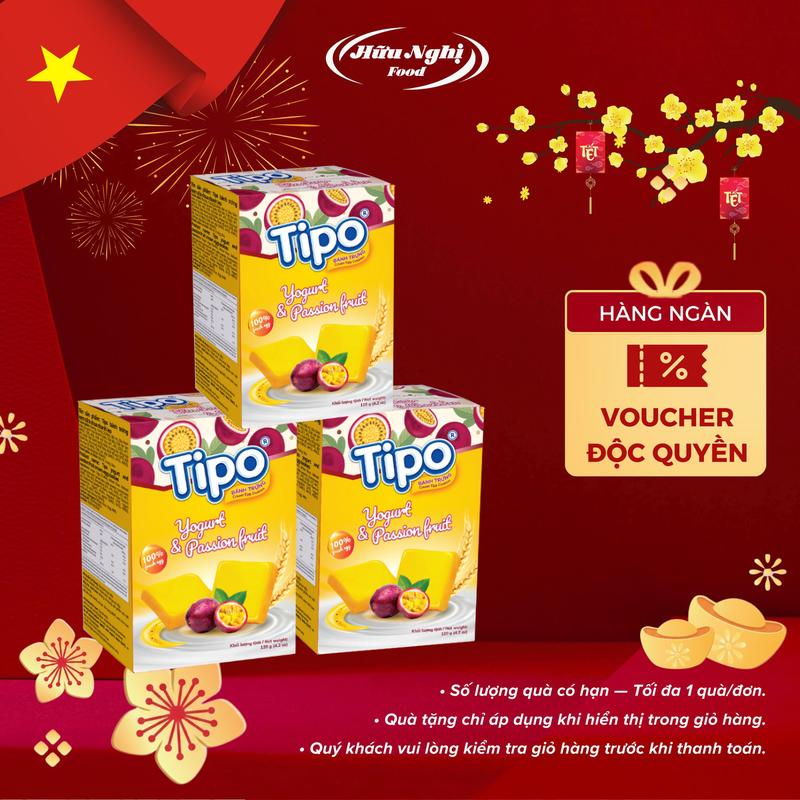 COMBO 3 hộp Bánh Trứng Sữa Chua Chanh Leo Tipo 120g