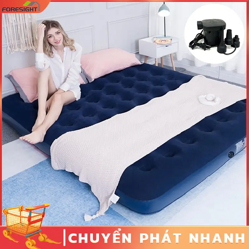 Monqiqi Đệm Hơi Cao Cấp Kèm Bơm Điện 2 Chiều Bag 0