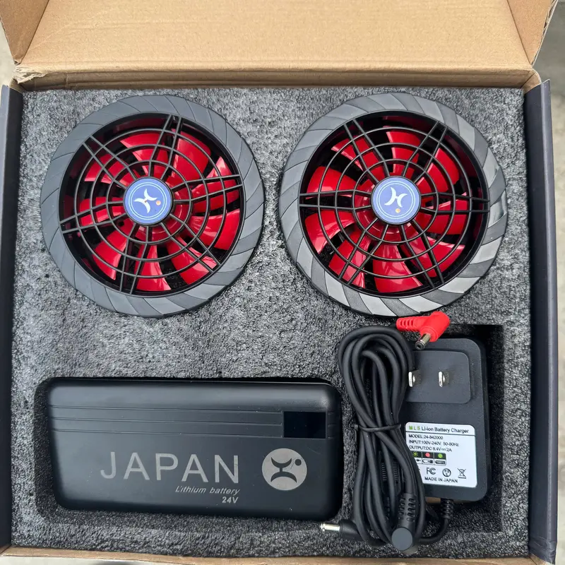 [ New 2025 ] Bộ phụ kiện pin quạt áo điều hoà 24v . 6 cấp độ gió 3