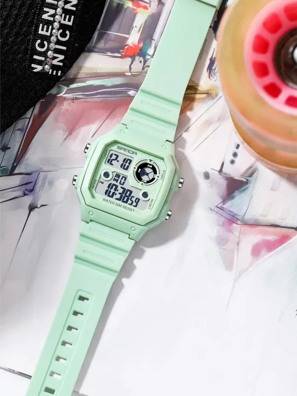 Men's Fashionable Digital Watch, Casual Sporty Digital Watch, Trendy Multifunctional Watch for Daily Life 0