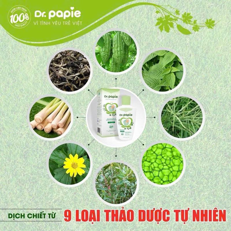[Chính hãng] Nước tắm gội thảo dược Dr.Papie cho bé giúp dịu mát da, ngăn ngừa rôm sảy, mẫn ngứa 5
