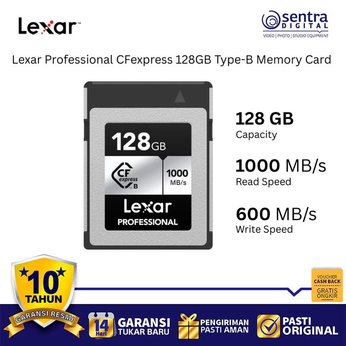 Gambar Lexar 128GB CFexpress Type-B Professional Memory Card 1000MB/s Fast Read Speed dari Sentra Digital Kota Surabaya Tokopedia