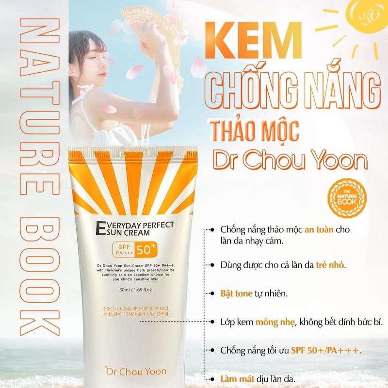 Kem Chống Nắng chống nước Thảo Mộc Dr Chou Yoon – The Nature Book SPF50+/PA+++ 1