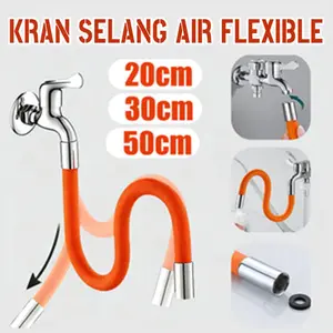 Selang Air Flexible 360° Sambungan Kran Wastafel Universal 1/2 Inch Panjang 30-50cm