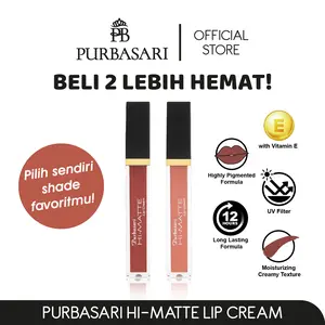 Purbasari Hi Matte Lip Cream / Matte Lipcream / Matte Lipstick - Lembut lembab Pigmentasi Tinggi Bibir Creamy Lasting  Lipstik Liquid Gloss