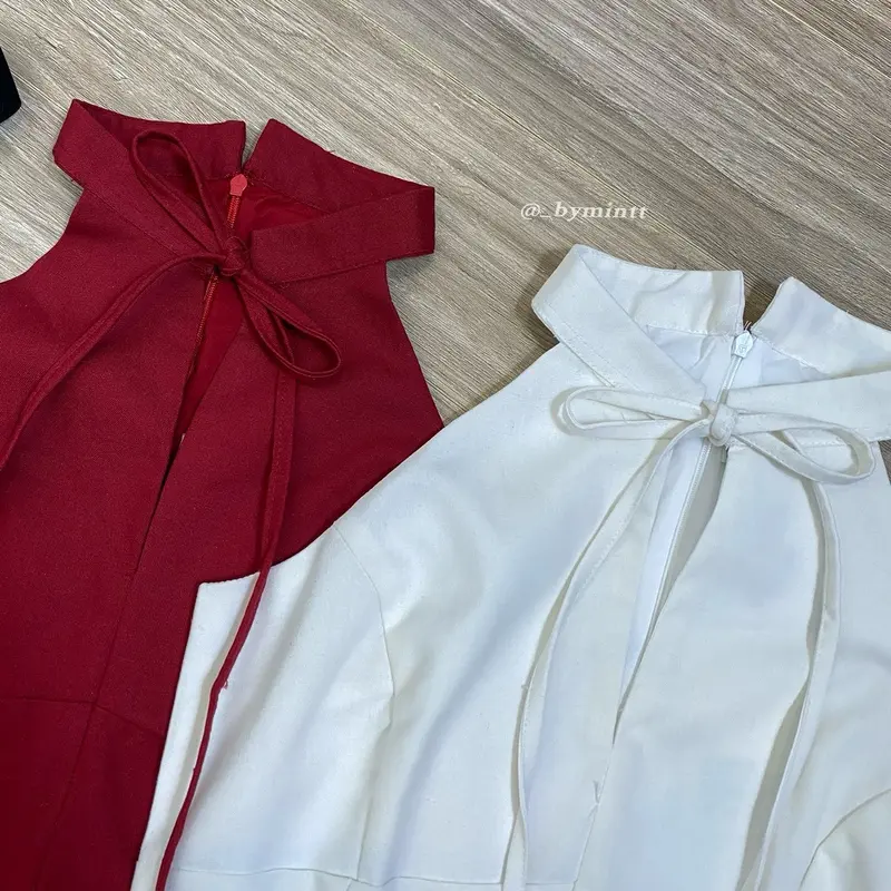 LUNA TOP | Áo yếm linen cổ tàu cách tân phong cách thanh lịch, sang trọng | By Mintt 6