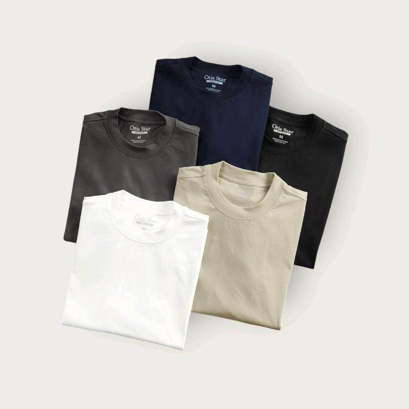 Áo thun nam Basic cổ tròn OTIS STAR, sợi Cotton compact, mềm mịn, thấm hút mồ hôi. Style Menswear.