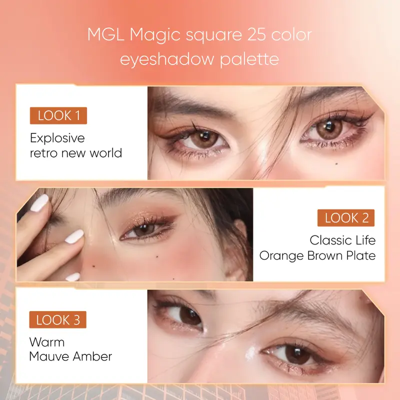 [Skistore] BPOM Eyeshadow Magic Square MGL Pallete 25 Full Color Shimmer Glitter & Matte Pigmented Eye-Catching 5