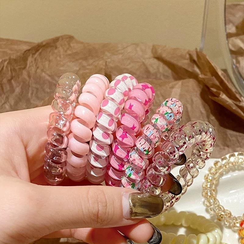 Set 6/9 Dây Buộc Tóc Đuôi Ngựa Lò Xo Nhiều Màu Sắc 4