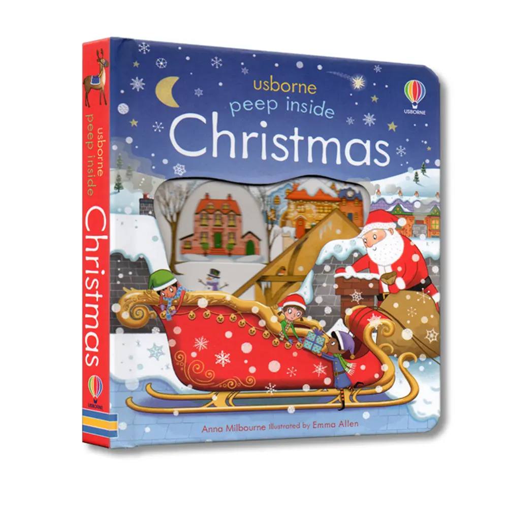Christmas Kids Usborne Peep Inside English Picture Flip Book Montessori  Children Early Education Activity Book Bedtime Reading
