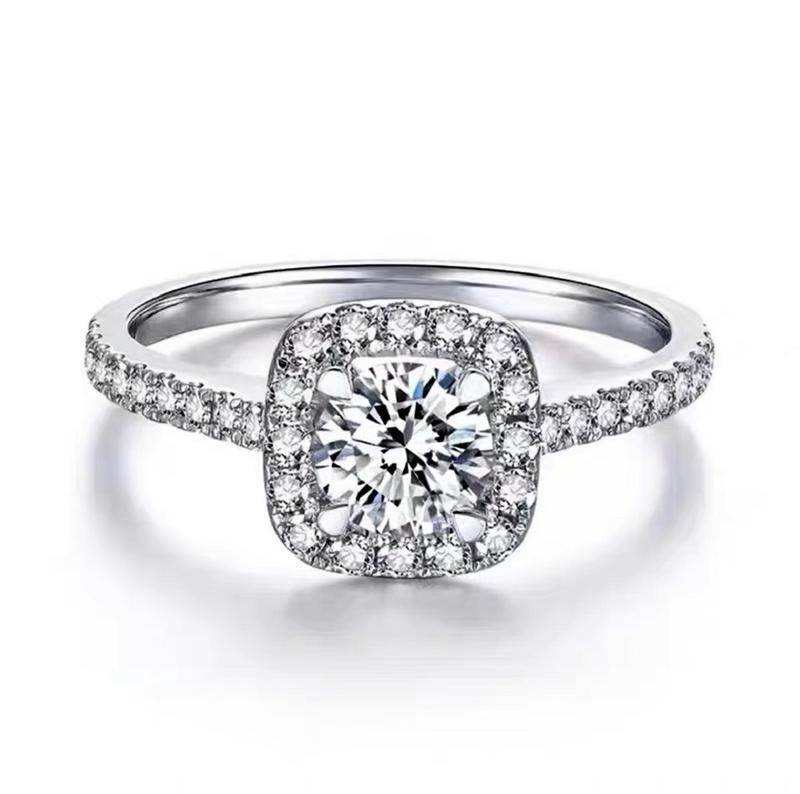 Nhẫn Nữ Đính Đá Mặt Vuông Sang Trọng M4