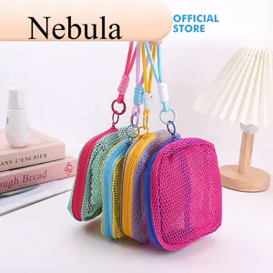 （Nebula Serba Fun）Tas Kosmetik Jaring Travel Makeup H1091 Pouch Mini Anti Jamur Fleksibel Dengan Hand Strap