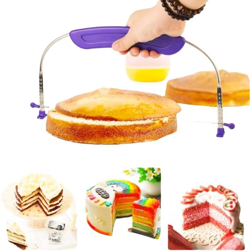Baking Leveler Adjustable Cake Leveler with 9 Height Settings, Stainless Steel Wire ...