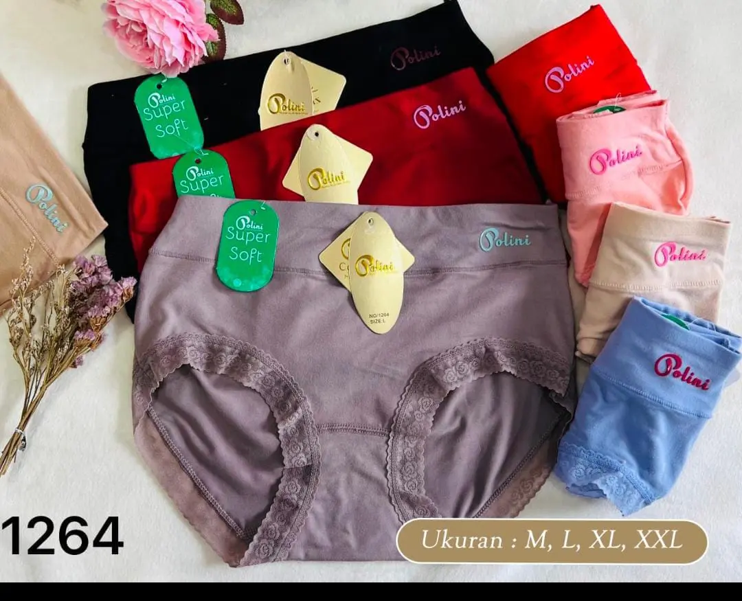 Promo Live 3,6,12 Pcs Celana Wanita<> Celana POLINI Katun Polos Setrip art boxer Katun Polos Nyaman Soft