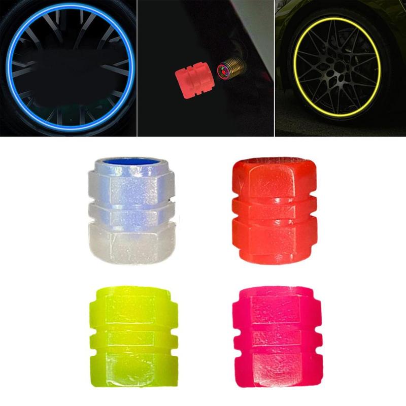 Nắp Thân Van Lốp, Dễ Lắp Đặt, Đồ Trang Trí Phát Sáng, Chống Rò Rỉ, Chống Bụi, Thay Thế Trực Tiếp, Thời Trang, Thích Hợp Cho Ô Tô, Xe Đạp, SUV, Xe Tải 2