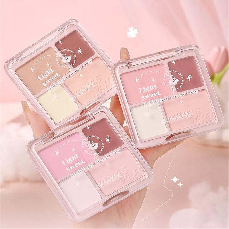 Product Introduction of Bảng Màu Tạo Khối ánh, 4 Màu, Lâu Trôi, Lớp Hoàn Thiện Lì 3D, Phấn Mũi, Bảng Màu Tất Cả Trong Một, Để Làm Sáng Khuôn Mặt, Bắt Sáng, Bronze, Có Độ Bóng Cao, Phấn Mắt Màu Hồng Đào, Trang Điểm Khuôn Mặt Tự Nhiên, Đi Kèm Với Cọ Nữ Mỹ Phẩm 19