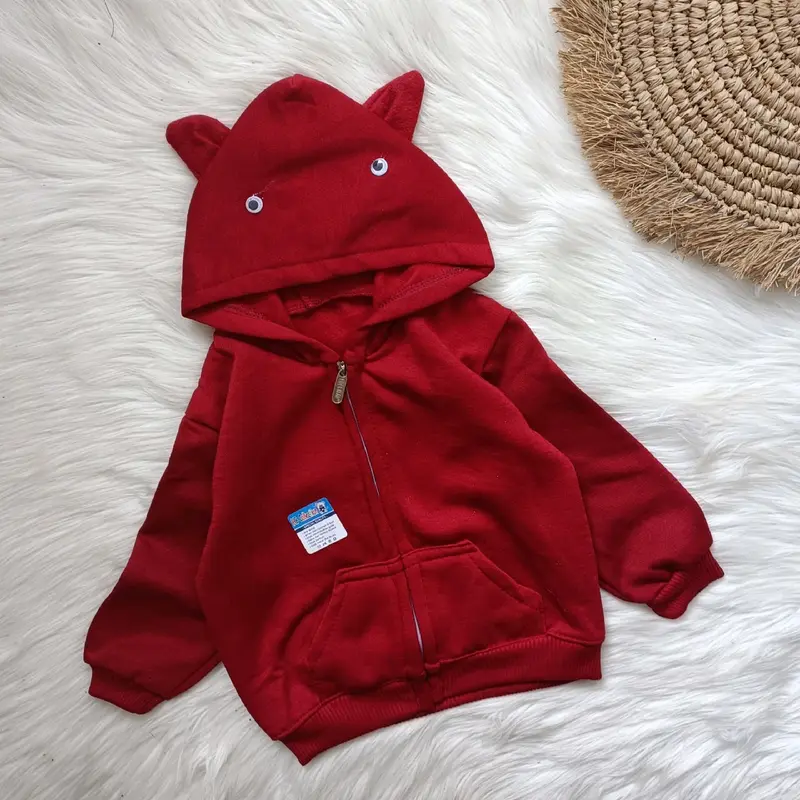 Jaket hoodie saku polos 3-12 bulan 1