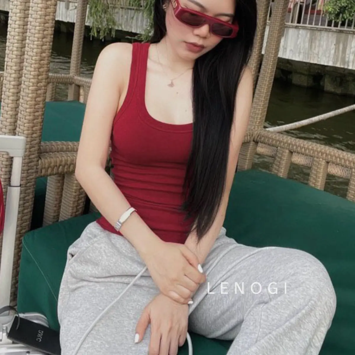 Áo ba lỗ nữ cotton không pha nilon mịn mát LENOGI Áo 2 dây nữ bản to, áo tanktop phù hợp đi tập, đi chơi | BigBuy360 - bigbuy360.vn