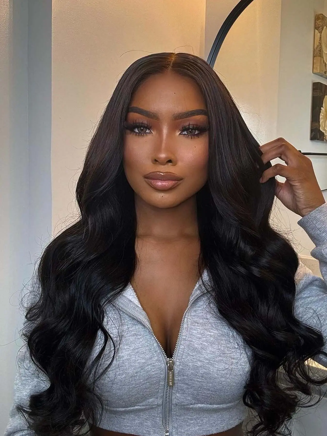 Women's 26 Inch Long Body Wavy Lace Front Wigs, Natural Fluffy Glueless Wigs without Bangs, Synthetic Wigs for Party, Daily Hairstyle Decor, Wigs Ready To Wear