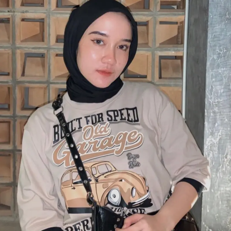 OLIVE CROP TOP T-SHIRT COTTON COMBED Baju Atasan  Kaos  Wanita 3