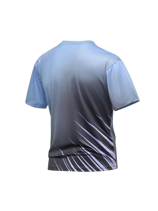 Men's Colorblock Argyle Print Short Sleeve Tee, Regular Fit Casual Sporty Round Neck T-shirt for Summer, Men's Top for Outdoor Workout Running 1
