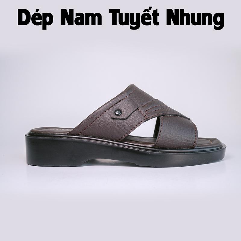 Dép nam đế cao 4cm bản nút màu nâu/đen [form nhỏ] 2