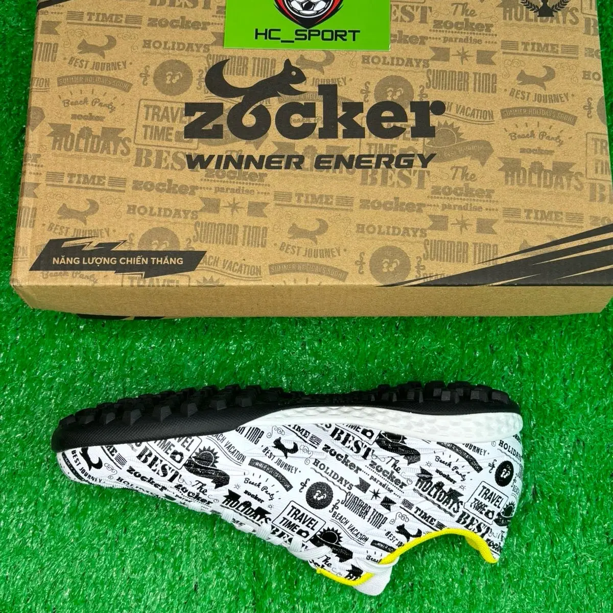 Giày đá bóng Zocker Winner Energy bùng cháy hè 2024 Tặng [ Tất dệt kim + Băng cuốn cổ chân + Túi Rút có khoá bên trong ]