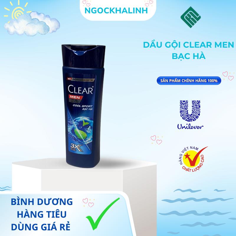 Dầu gội Clear men cloor sport bạc hà chai 170G