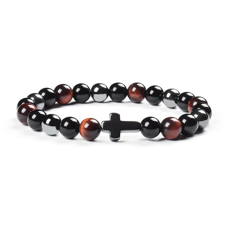 Product Introduction of Vòng Tay Bảo Vệ Ba Lần, Được Làm Bằng Hematite Tự Nhiên, Đá Mắt Hổ Đen Và Hạt Đá Mắt Hổ, Thích Hợp Cho Phụ Nữ Và Nam Giới, Vòng Tay Chéo, Mang Lại May Mắn, Hiệu Ứng Bó Sát 18
