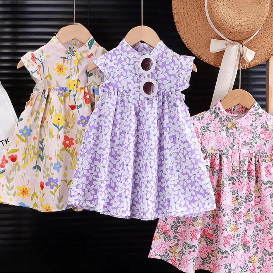 BOBOHO - Dress Anak Perempuan Motif Flower Cantik / Pakaian Anak Perempuan Gaya Feminim