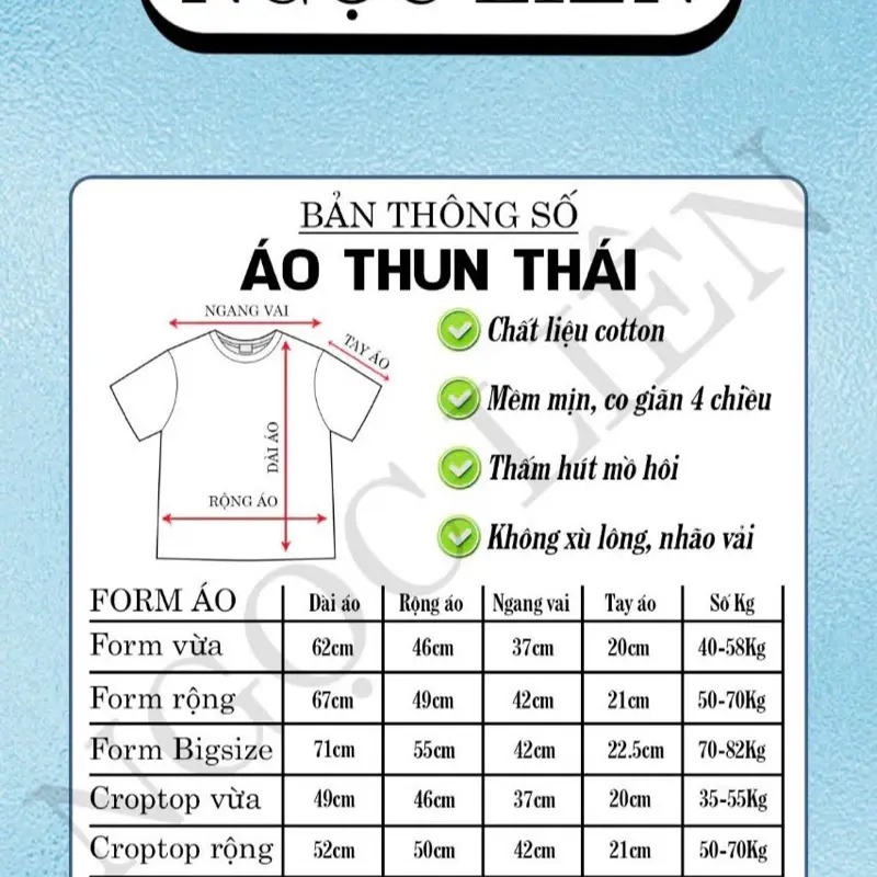 Mã 45-Áo thun thái form vừa 40-58kg Top Nữ Cotton Cổ Tròn Menswear Women 8