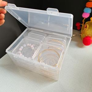 Kotak Penyimpanan Set Kotak Persegi, 7.5cm, untuk Gelang Manik Beras dan Manik Berlian, Lutsinar, Penyusun untuk Barang Kemas dan Seni Kuku, Kotak Barang Kemas Supplies bag  storage mini  containers  makeup bread  bin  canister  set mini  box