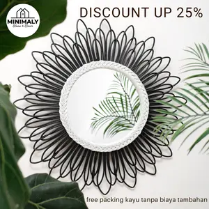 MINIMALY08 Cermin Rotan (CR01 S/D CR08) Kaca Rotan Cermin Aesthetic Kaca Aesthetic Cermin Dinding Kaca Dinding Dekorasi Dinding Kaca
