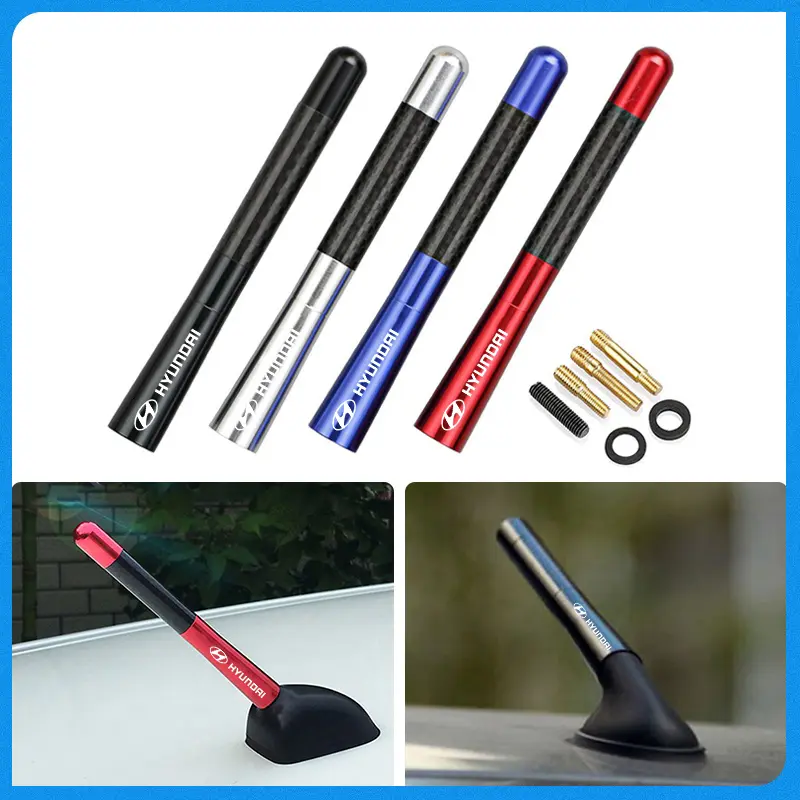 Ăng Ten Radio Sợi Carbon Thông Dụng Cho Xe Hơi, 1 Cái, 12Cm, Cho Hyundai Ioniq 5 Kona Certa Elantra Santa Fe I10 Sonata Tucson Accent IX25 IX35 0